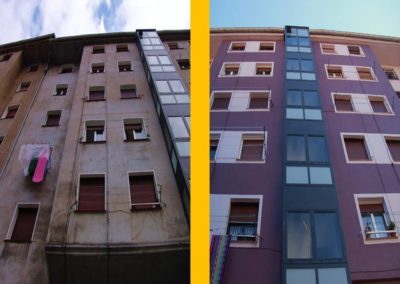 Rehabilitación de fachadas y cubierta en Urki 7, Eibar