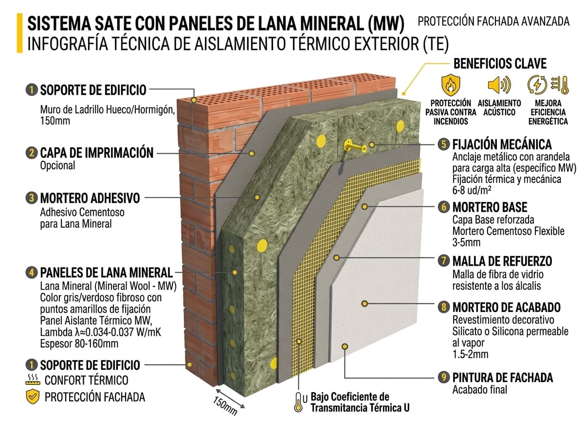 SATE de lana mineral